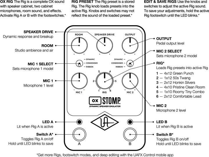 Actual product image Audio UAFX OX Stomp Dynamic Speaker Emulator (Guitar)