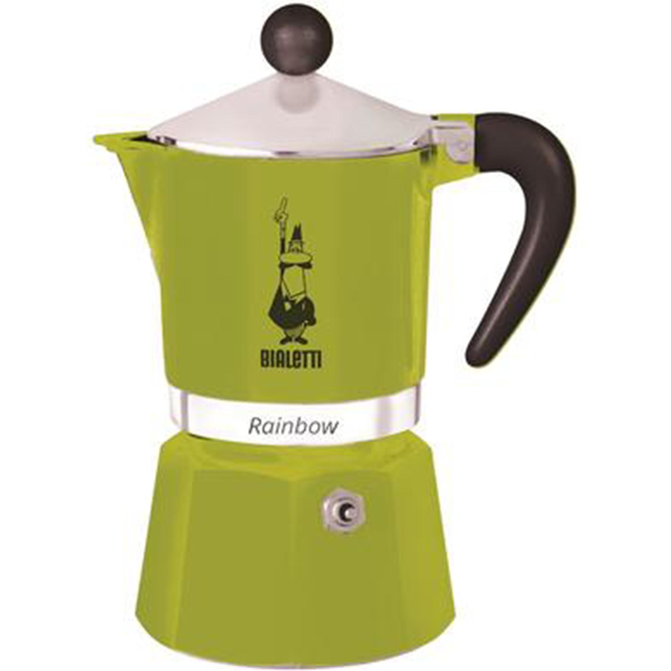Bialetti Verde Arcobaleno 3 Tazze, Caffettiera Moka,