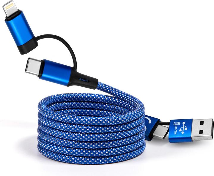 Image du produit Smrter Câble de charge USB USB-C® mâle, USB-A mâle, Apple Lightning mâle 1 (1 m)