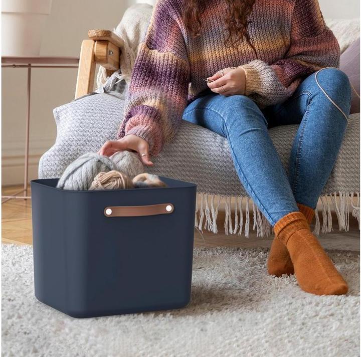 Actual product image Rotho Storage box Maloja 40 l, Midnight Blue (40 l)