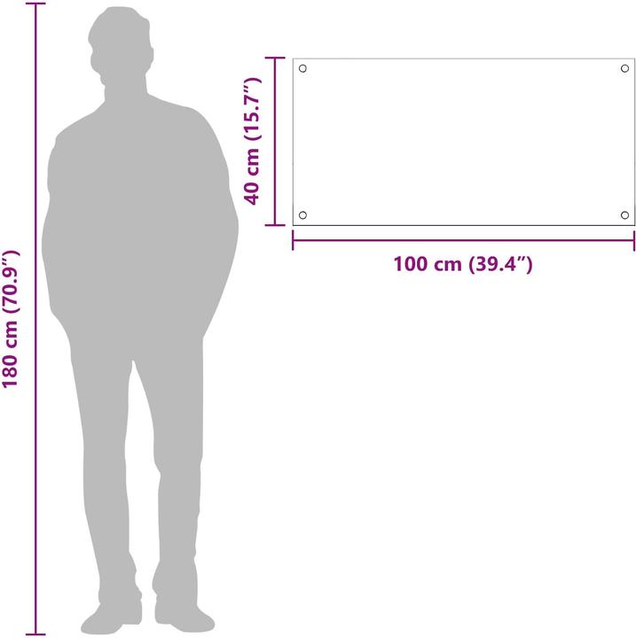 Actual product image vidaXL Toughened safety glass rear panel