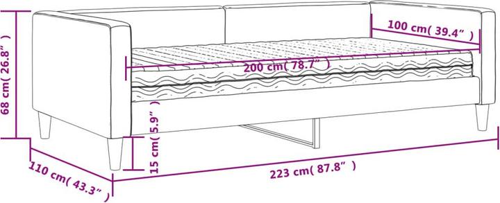 Produktbild vidaXL Tagesbett mit Matratze (100 x 200 cm)