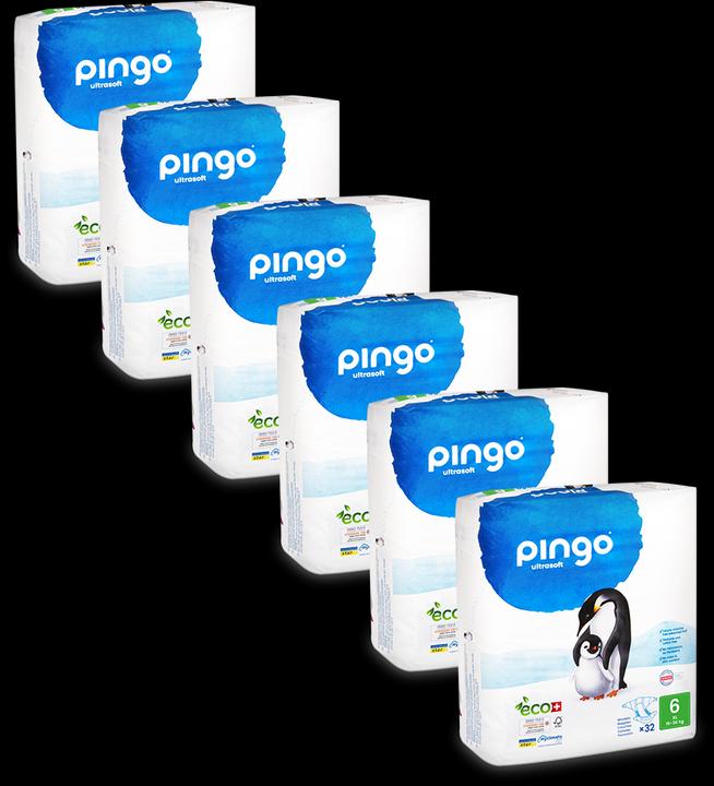 Pingo Couches écologiques (Taille 6, Pack mensuel, 192 pièce(s))