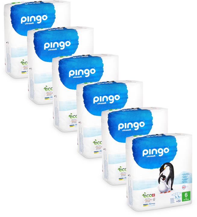 Pingo Couches écologiques (Taille 6, Pack mensuel, 192 pièce(s))