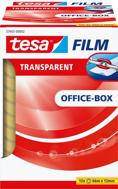 Actual product image tesa 12x tesafilm TRANSPARENT - with strong adhesion - non-ageing and tear-resistant (12 mm)