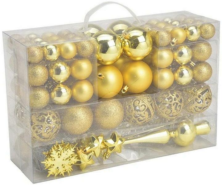 Produktbild G. Wurm Weihnachtskugel-Set aus Kunststoff Lemon Gold 111e (111 x)