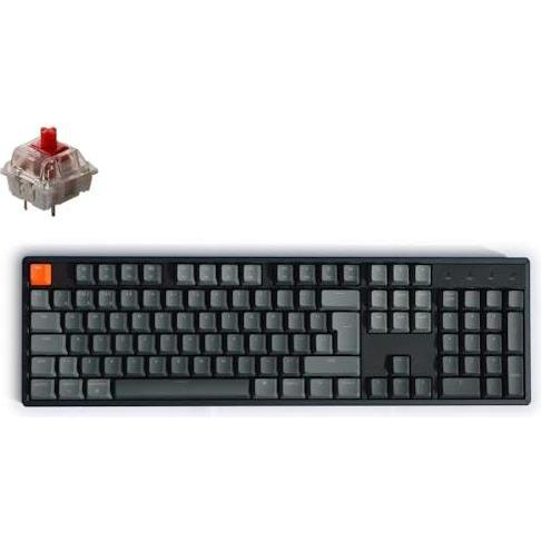 Keychron Key K10 Full Alu RGB Key Red H K10-J1-DE (DE, Kabelgebunden), Tastatur, Schwarz