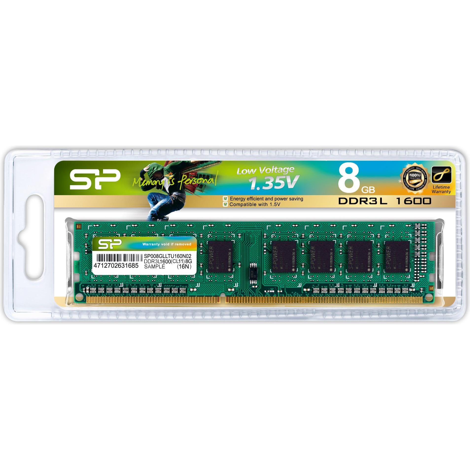 Thumbnail - Silicon Power DDR3L (1 x 8GB, 1600 MHz, DDR3L-RAM, DIMM), RAM, Grün