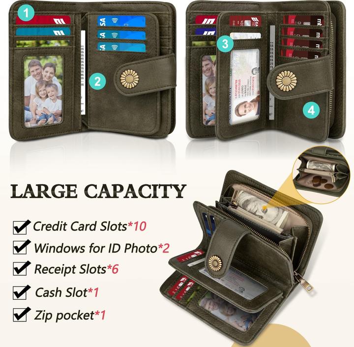 Produktbild Only-Bags.Store Brieftasche Grosse Kapazität PU-Leder Vintage Brieftasche