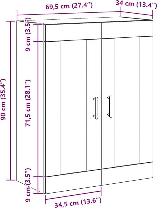 Image du produit vidaXL Wandschrank (69.5 x 34 x 90 cm)