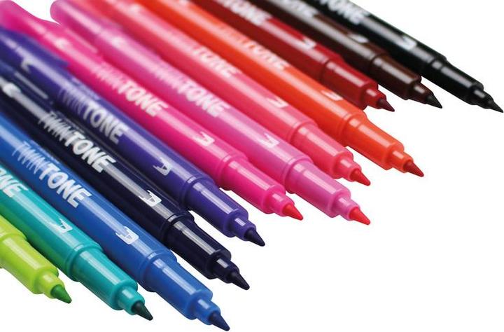 Produktbild Tombow Marker TwinTone helle Farben (12x)