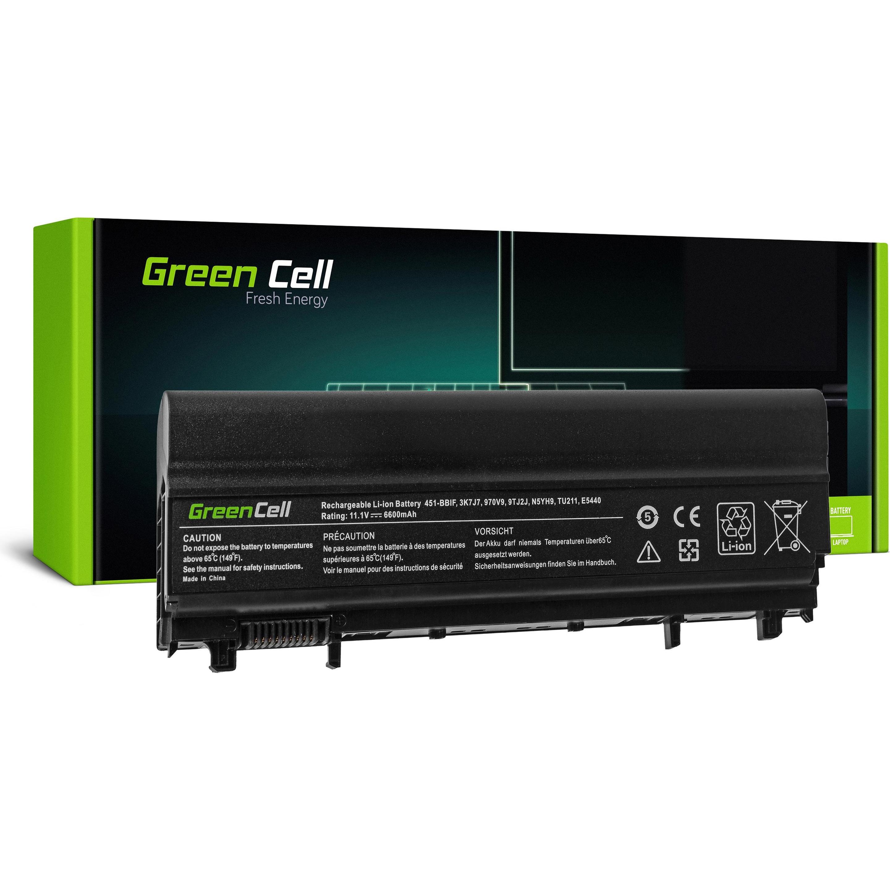 GreenCell Cell DE106 Notebook-Ersatzteil Akku (9 Zellen, 6600 mAh), Notebook Akku, Schwarz