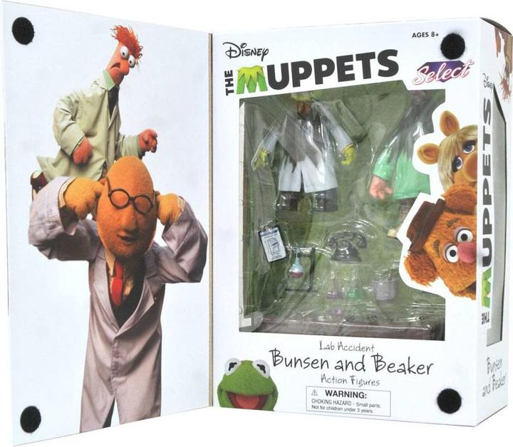 Actual product image Diamond Select Toys The Muppets Action Figures Box Set Lab Accident Bunsen & Beaker SDCC 2021 Previews Exclusive