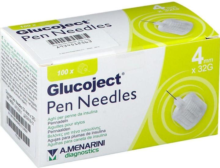 GlucoJect Aiguilles pour stylo 32G 4mm (Aiguilles de stylo + aiguilles jetables)