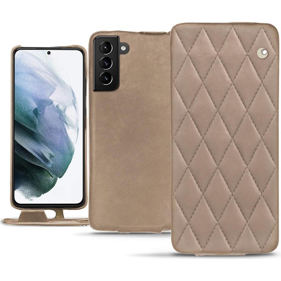 Noreve Lederschutzhülle vertikal (Samsung Galaxy S21+), Smartphone Hülle, Beige