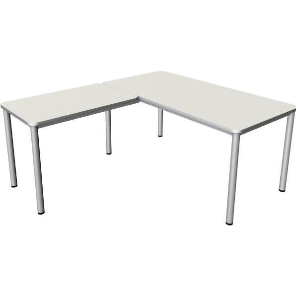 Kerkmann, Schreibtisch, Schreibtisch + Anbautisch Prime 160x80/100x60cm weiss