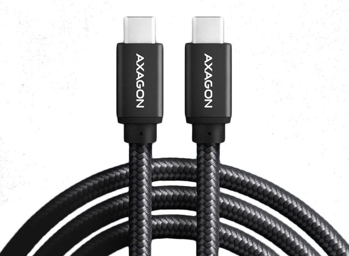 Productafbeelding Axagon BUCM3-CM30AB USB-C naar USB-C kabel 3.2 Gen 1, 3 m, PD 60W, 3A, gevlochten - zwart (3 m, USB 3.2 Gen 1)