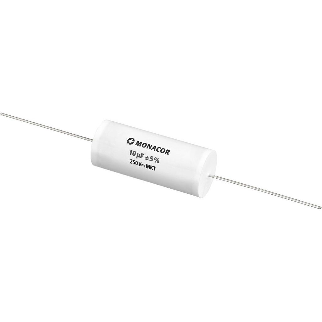 Monacor Lautsprecher-Folienkondensator, 250V, 10uF, Lautsprecher Bauteile, Weiss