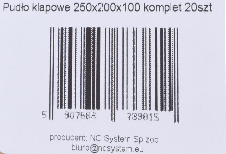 Produktbild NC System Klappenschachtel Karton Abmessungen: 250X200X100 MM 20 Stück (20 x)