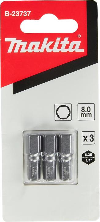 Actual product image Makita 6-KT Bit 8.0x25mm (8x25mm)