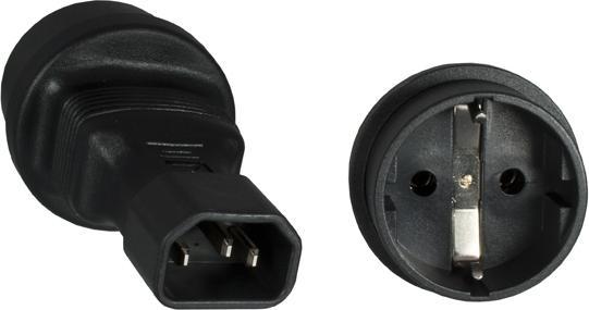 Dinic Power adapter, mains adapter safety socket CEE 7/3 to C14 IEC plug (C14)