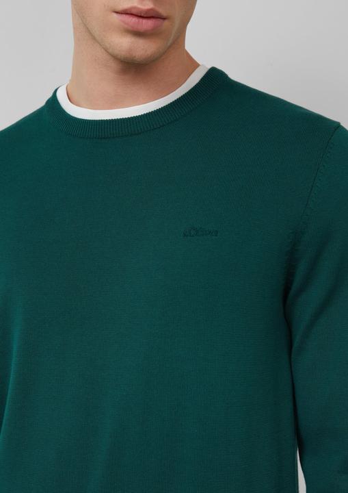 Produktbild s.Oliver Strickpullover Baumwollpullover mit Logo-Stickerei (XL)