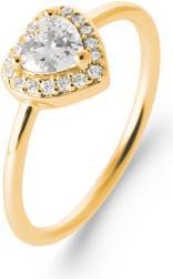 Actual product image Lara Gold plated RING - T 58 - ZICONIA - HEART (58)
