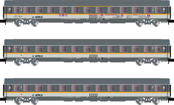 Produktbild Hornby Alex 3 Personenwagen UIC-Z München - Regensburg (Spur N)