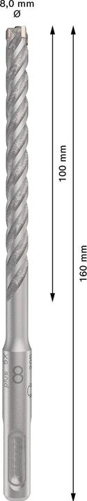 Actual product image Bosch Zubehör PRO SDS plus-5X hammer drill bit, 8 x 100 x 160 mm (8 mm)