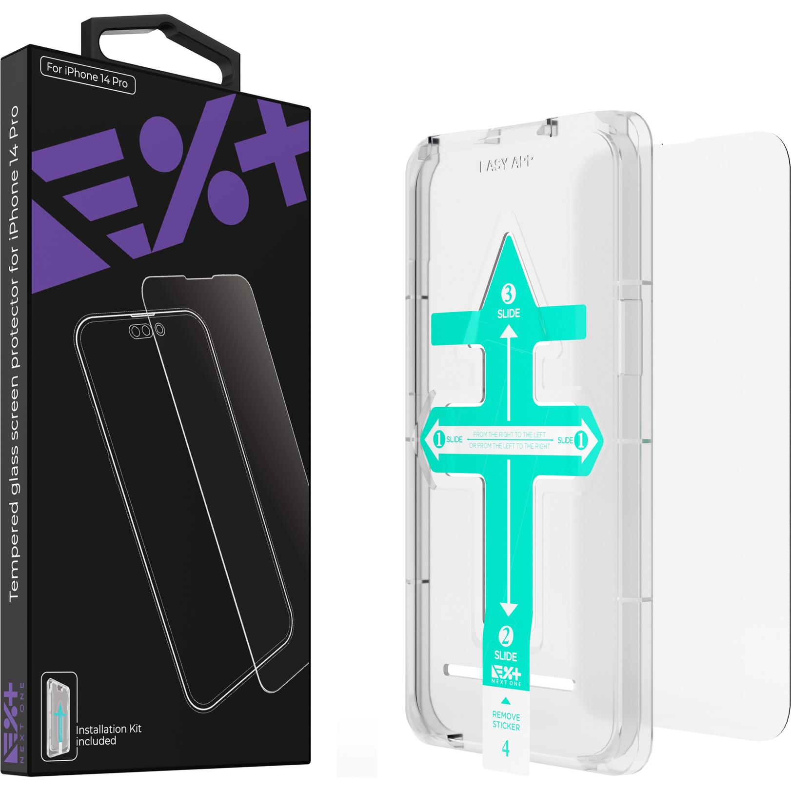 Next One Display-Schutzglas für Apple iPhone 14 Pro (1 Stück, Apple iPhone 14 Pro), Smartphone Schutzfolie, Transparent