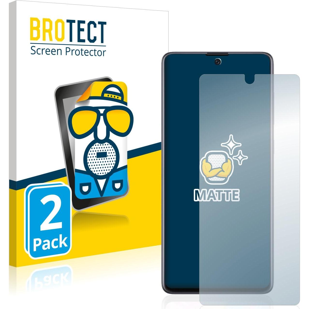 BROTECT Entspiegelungs-Schutzfolie Displayschutz Matt (2 Stück, Samsung Galaxy A71 5G), Smartphone Schutzfolie, Grau