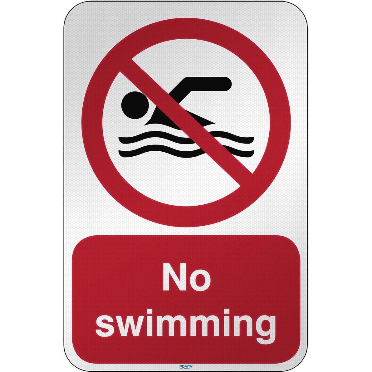 Brady, Etiketten, ISO Safety Sign - No swimming