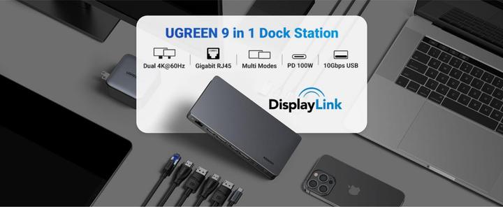 Actual product image Ugreen CM615 (USB-C, 9 Ports)