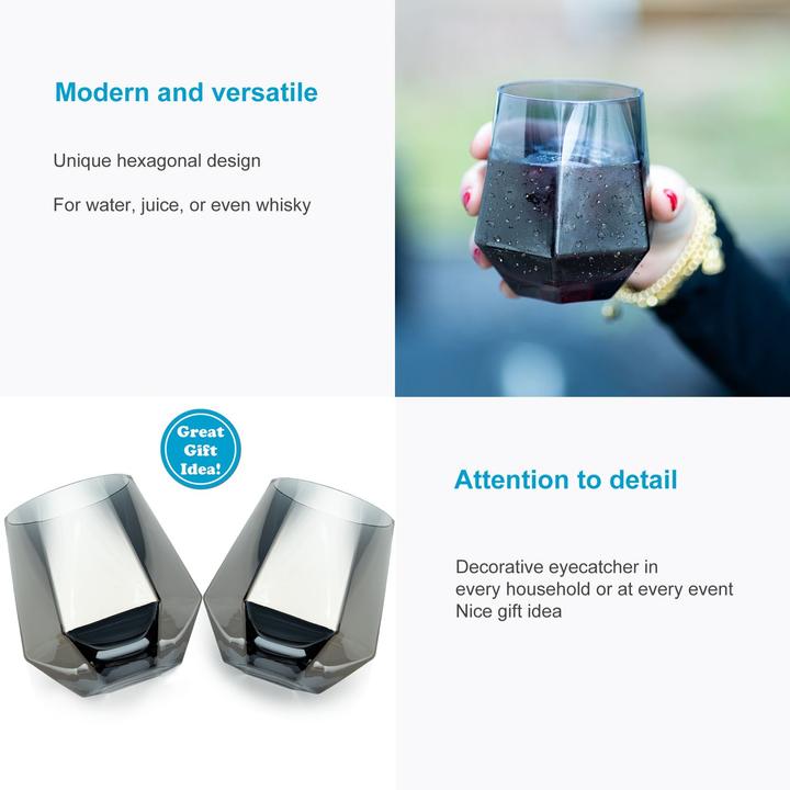 Produktbild Intirilife Wasserglas im Hexagon Design (2x)