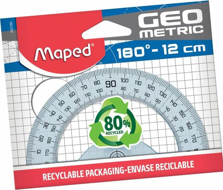 Image du produit Maped Rapporteur demi-cercle Geometric 180 degrés, 120 mm (12 cm, Matières plastiques)