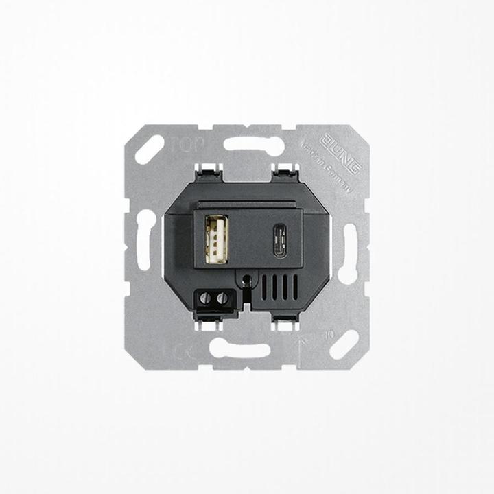 Produktbild JUNG USB-Ladegerät USB15CASW schwarz (15 W, 2 Ports)