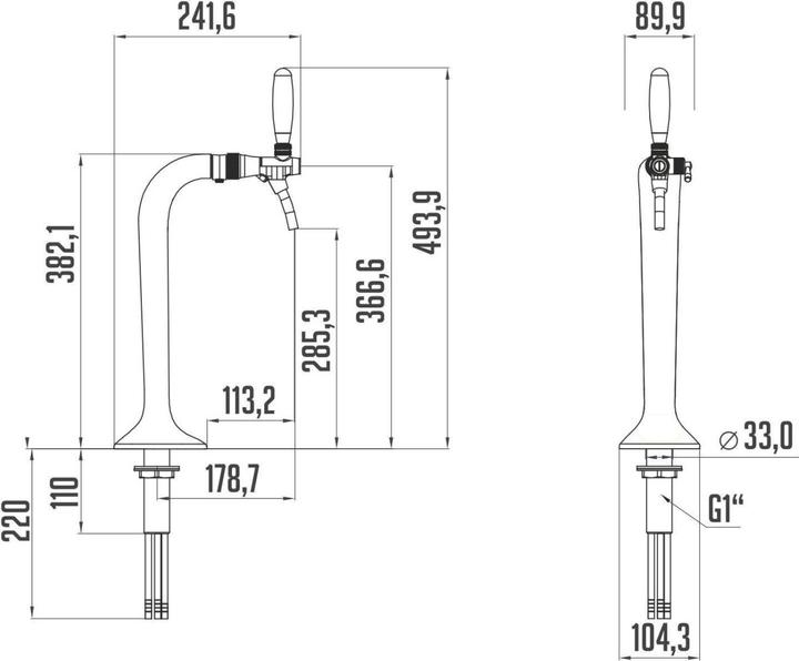 Actual product image Ich-zapfe Komplett Set - Schanksäule Chrom 1-leitig, elegant
