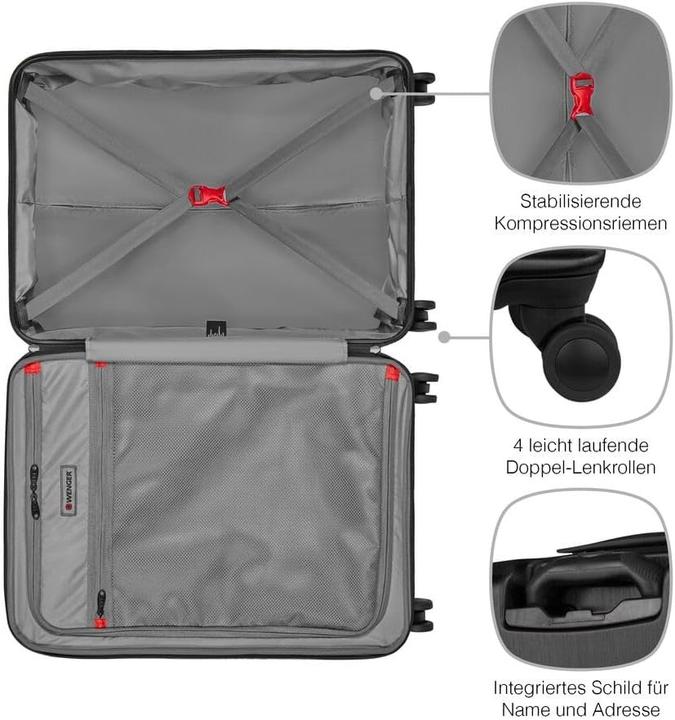 Actual product image Wenger Hardcase with Double Spinner Wheels, TSA Lock, Compression Straps, Expandable Storage