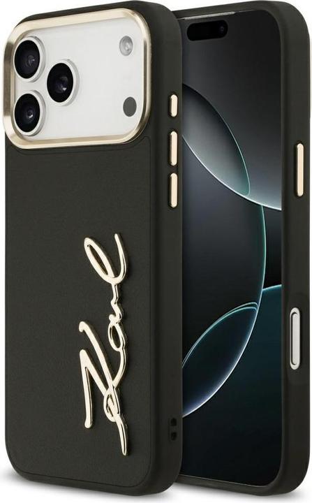 Immagine prodotto Karl Lagerfeld case PU leather case with Karl script logo and metal camera buttons for iPhone 17 Pro (Apple iPhone 17 Pro Max)