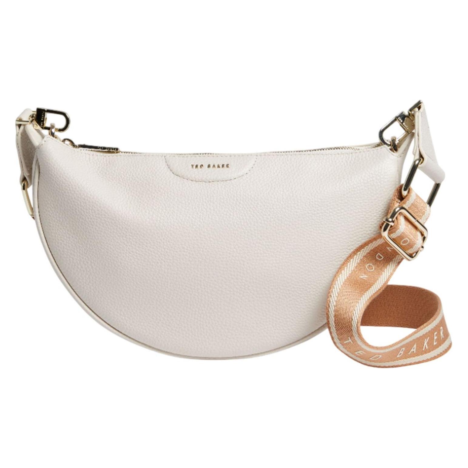 Ted Baker, Damen, Handtasche, Essina Webbing Leather Half Moon Crossbody Bag, Beige