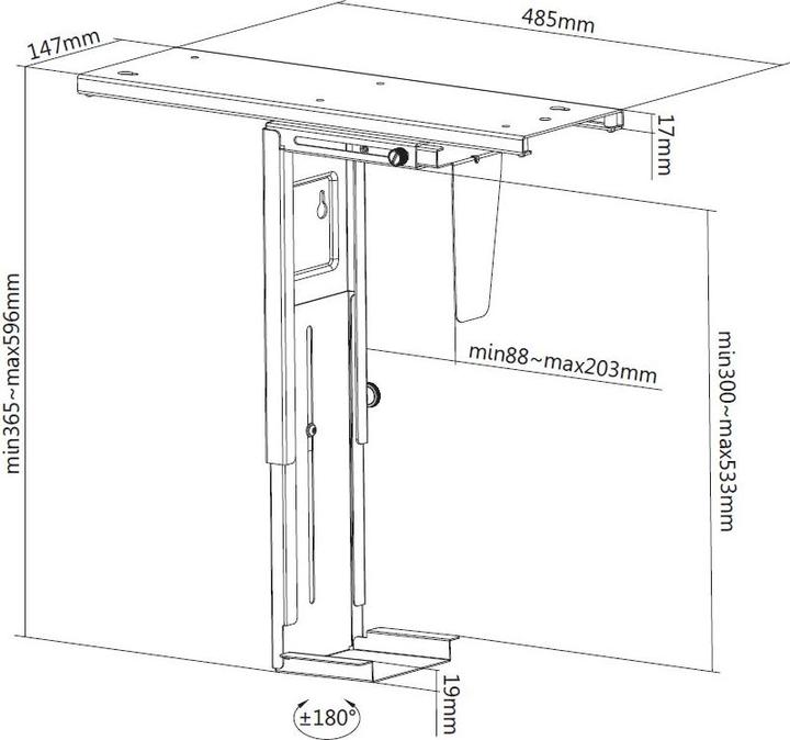 Image du produit equip Support PC pour montage sous table