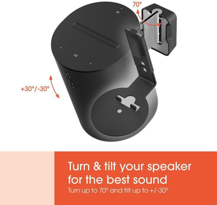 Immagine prodotto Vogels SWM 4111 Cuscinetto per altoparlanti Sonos per Era 100 (nero) (1 pz., Installazione a parete, Inclinabile, Rotante)