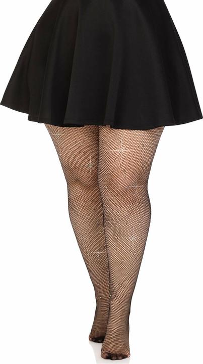 Productafbeelding Leg Avenue Netkousen Met Kristallisatie, Zwart, Oversized (XXS)
