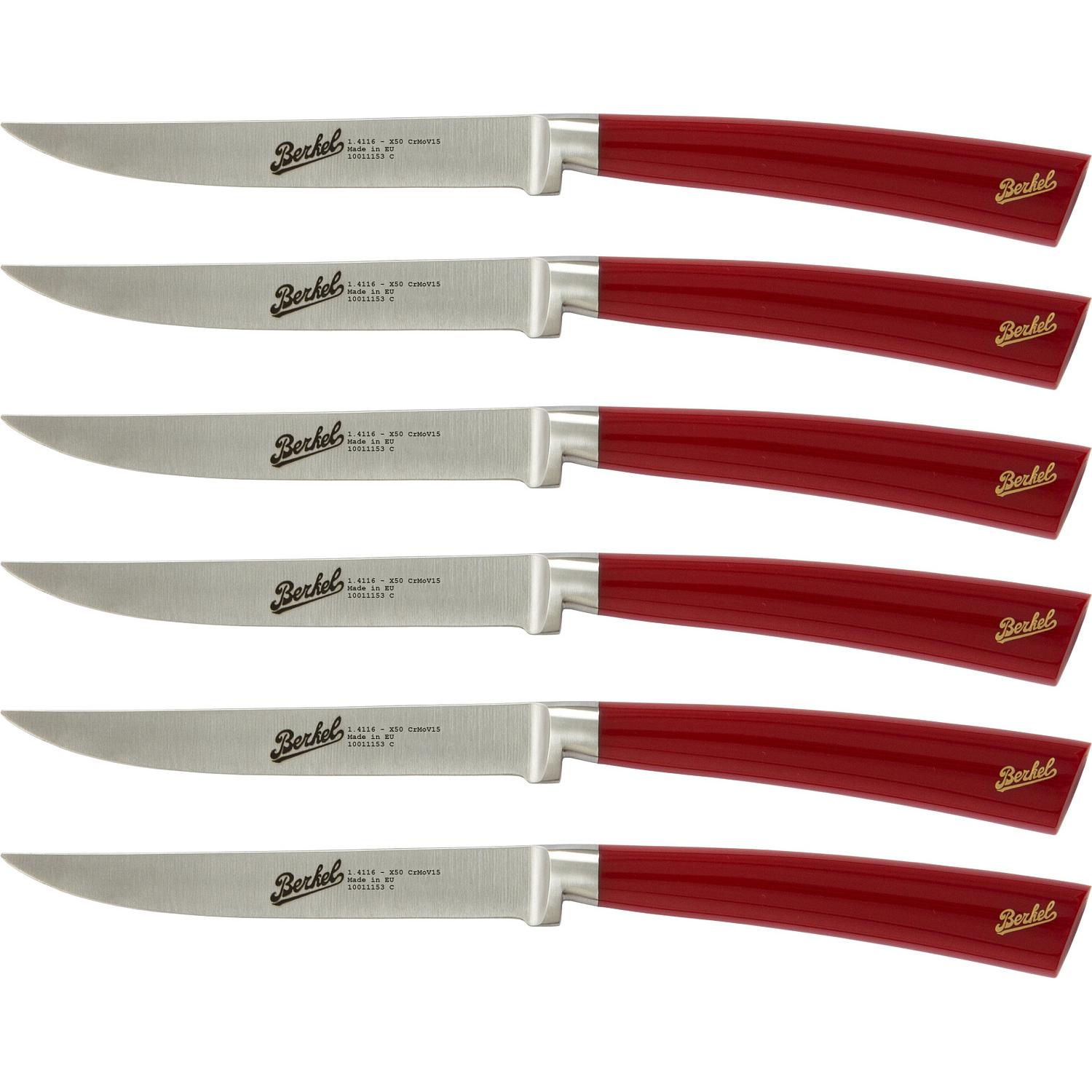 Berkel Elegance Rot - Set mit 6 Steakmesser, Besteck, Rot