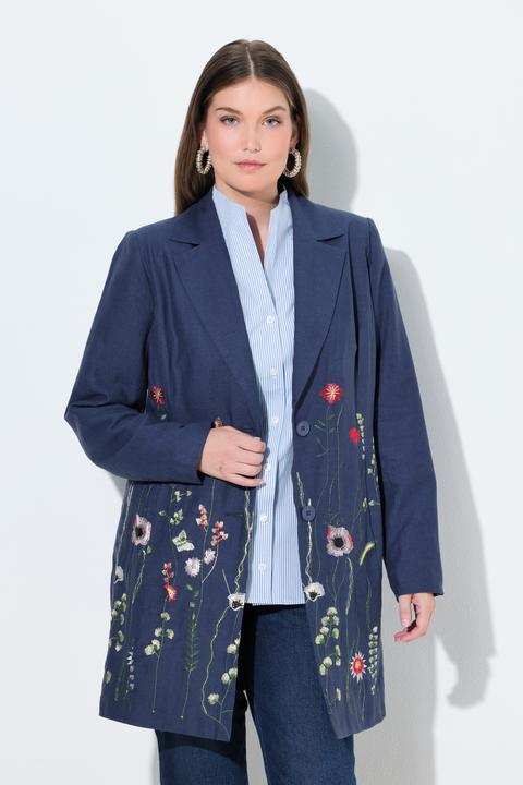 Actual product image Ulla Popken Botanical Embroidered Blazer (60)