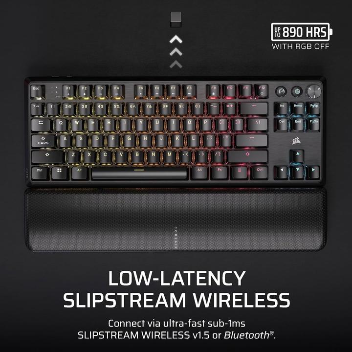 Produktbild Corsair | Tenkeyless Mechanical Gaming Keyboard | K70 CORE TKL | Gaming Keyboard | Wireless | NA | Black | M (US, Kabelgebunden, Kabellos)