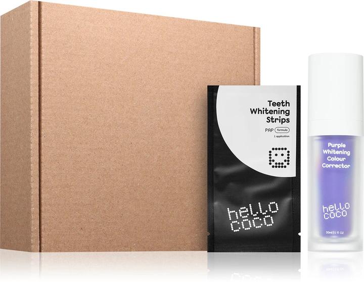 Actual product image Hello Coco Set (30 ml, Bleaching kit, Bleaching Strips)