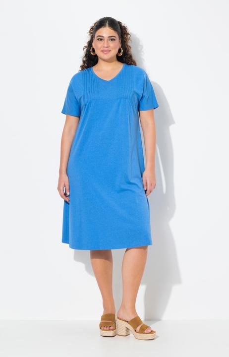Produktbild Ulla Popken Jerseykleid, Biesen, A-Linie, V-Ausschnitt, Halbarm (54)