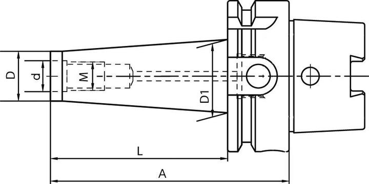 Actual product image Magni Holder for screw-in milling cutter DIN69893 A HSK-A63 M8x100mm FORTIS