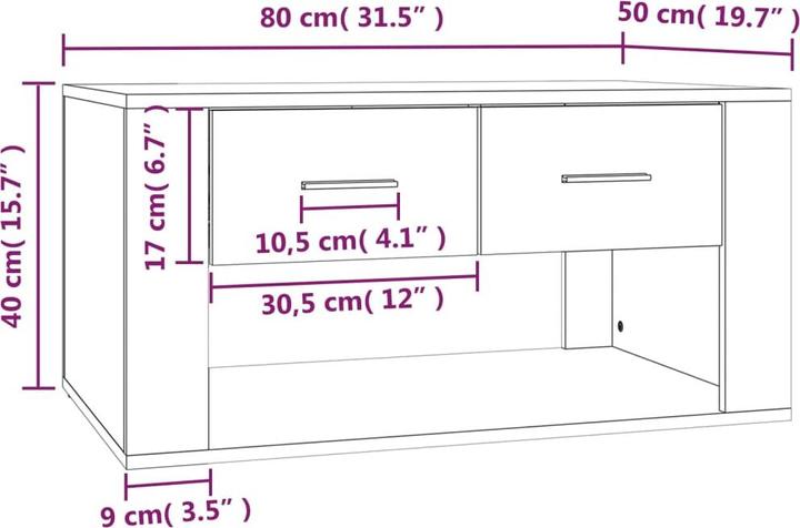 Image du produit vidaXL Couchtisch (80 x 50 x 40 cm)